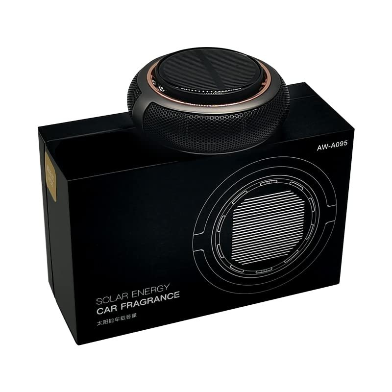 Car Aroma Diffuser Air Freshener Perfume Solar Power Dashboard UFO style Decoration With Perfume(Black) Image 