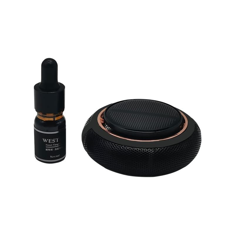 Car Aroma Diffuser Air Freshener Perfume Solar Power Dashboard UFO style Decoration With Perfume(Black) Image 
