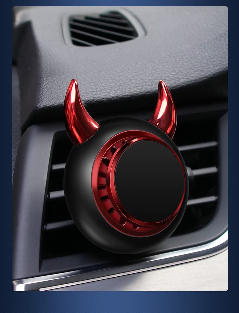 Car Aroma Diffuser Air Freshener Perfume Solar Power Dashboard Decoration With Perfume (Cow HornSytle) Image 