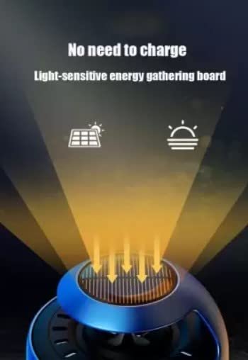 Car Aroma Diffuser Round Atom Air Freshener Perfume Solar Power Dashboard Decoration With Perfume (Atom Sytle, Green) Image 