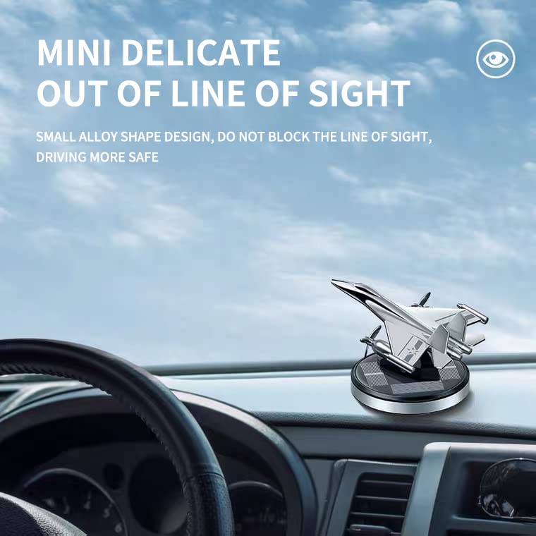 Car Aroma Diffuser Air Freshener Perfume Solar Power Dashboard Jet style Decoration With Perfume(Red) Image 