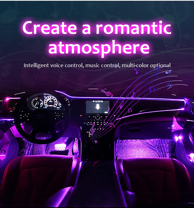 Custom RGB Car Interior Optical Acrylic Strip 18 in 1 Third Generation Ambient Light APP Control Atmosphere Lamp Wireless DIY Music car lights Image 