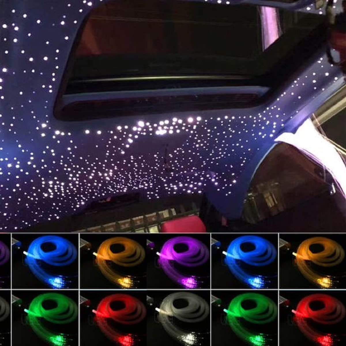 Fiber Optic Light RGB 300pcs Cable Ceiling Car Roof Star Light 2M Remote Control 300pcs App+Remote Control Image 