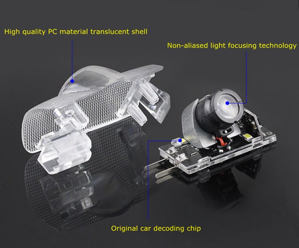 Car Door LED Lighting Logo Projector Ghost Shadow Welcome Lights Compatible with Lexus RX/ES/GX/LS/LX/IS Series (Pack of 4) Image 