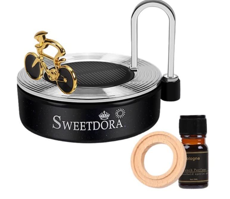 Car Creative Dashboard Ornaments-Car Solar Energy Perfume Decoration Center Console Car Bicycle Ornaments(Black) Image 