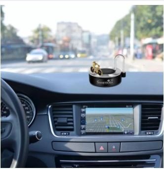 Car Creative Dashboard Ornaments-Car Solar Energy Perfume Decoration Center Console Car Bicycle Ornaments(Black) Image 