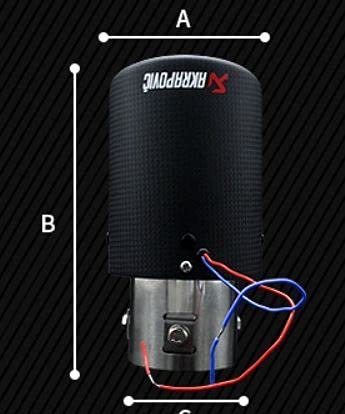 New Matte Carbon Fiber Exhaust Pipe Tips Muffler with LED Lights Universl Fitment(Red) Image 