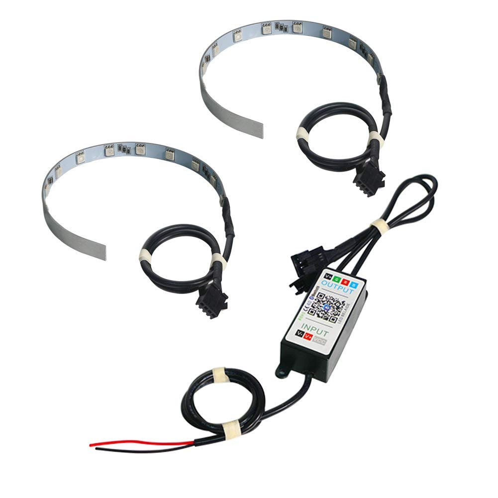  12-SMD RGB LED Demon Eye Halo Ring Kit Bluetooth APP Wireless Remote Control 2.8 Image 