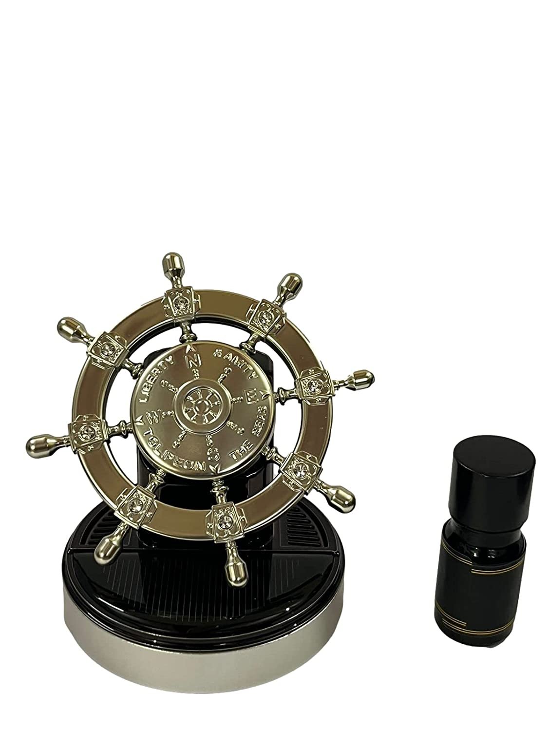 Car Aroma Diffuser Air Freshener Perfume Solar Power Dashboard Helm style Decoration Perfume (Silver) Image 