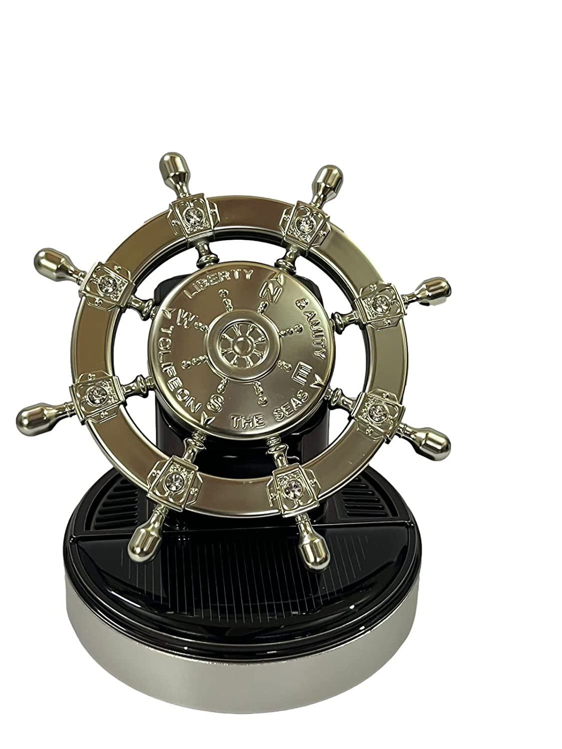 Car Aroma Diffuser Air Freshener Perfume Solar Power Dashboard Helm style Decoration Perfume (Silver) Image 