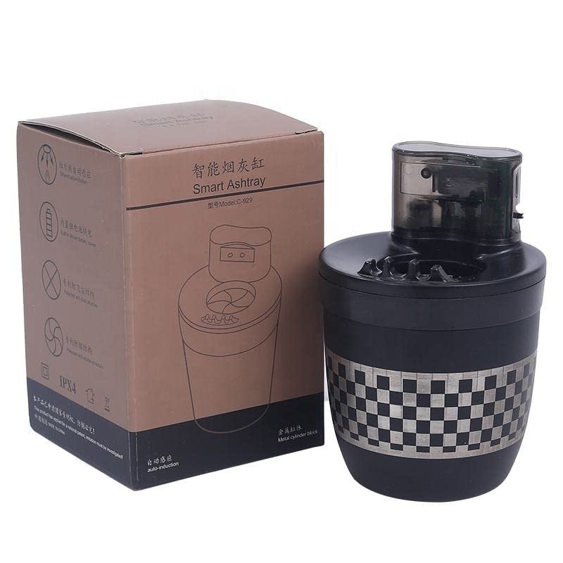 New car stainless steel ashtray intelligent induction ashtray with blue LED Image 