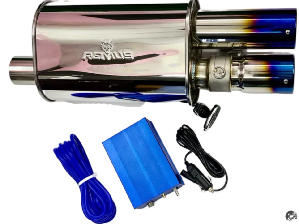 Remus Valvetronic Dual Blue Tip Titanium Carbon Exhaust System On/Off Function With 2 Remote Control Image 