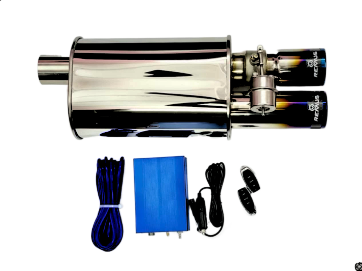Remus Valvetronic Dual Blue Tip Titanium Carbon Exhaust System On/Off Function With 2 Remote Control Image 