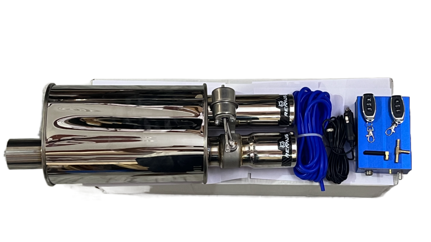 Remus Valvetronic Exhaust Remote with Vacuum Valve for All CAR (REMUS CARBON DOUBLE TIP Valvetronic Exhaust) Image 