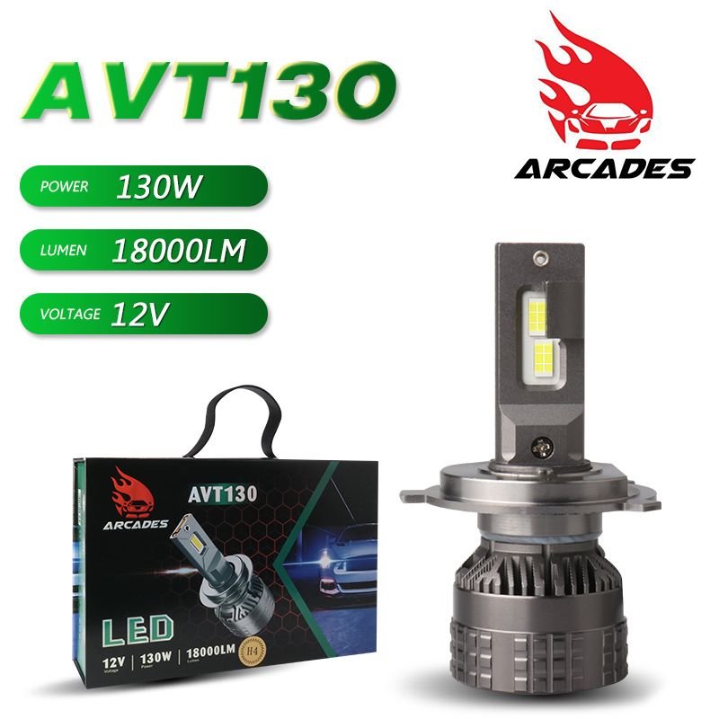 (H4) Arcades SUPER HIGH POWER 130 WATT/PAIR AND HIGH LUMINOUS 18000LM 6500K CAR LED HEADLIGHTS BULBS (PACK OF 2)  Image 