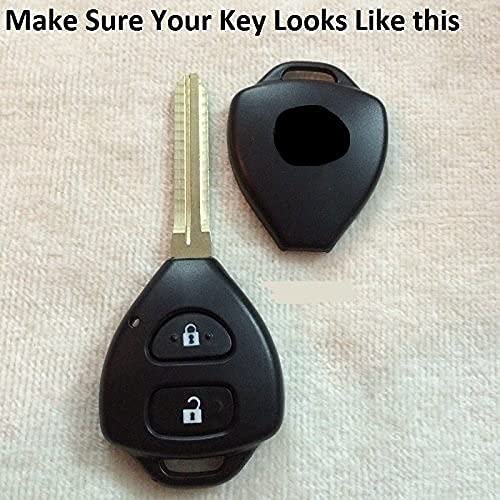 TPU Car Key Cover Compatible With Innova, Fortuner 2 Button Remote Key (Black) Image 