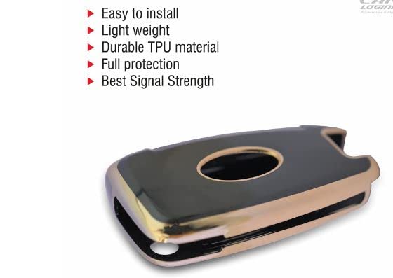 TPU Key Cover Compatible For Hyundai Verna/Elantra/Tucson 2017 Onwards 3 Button Flip Key (Black) Image 