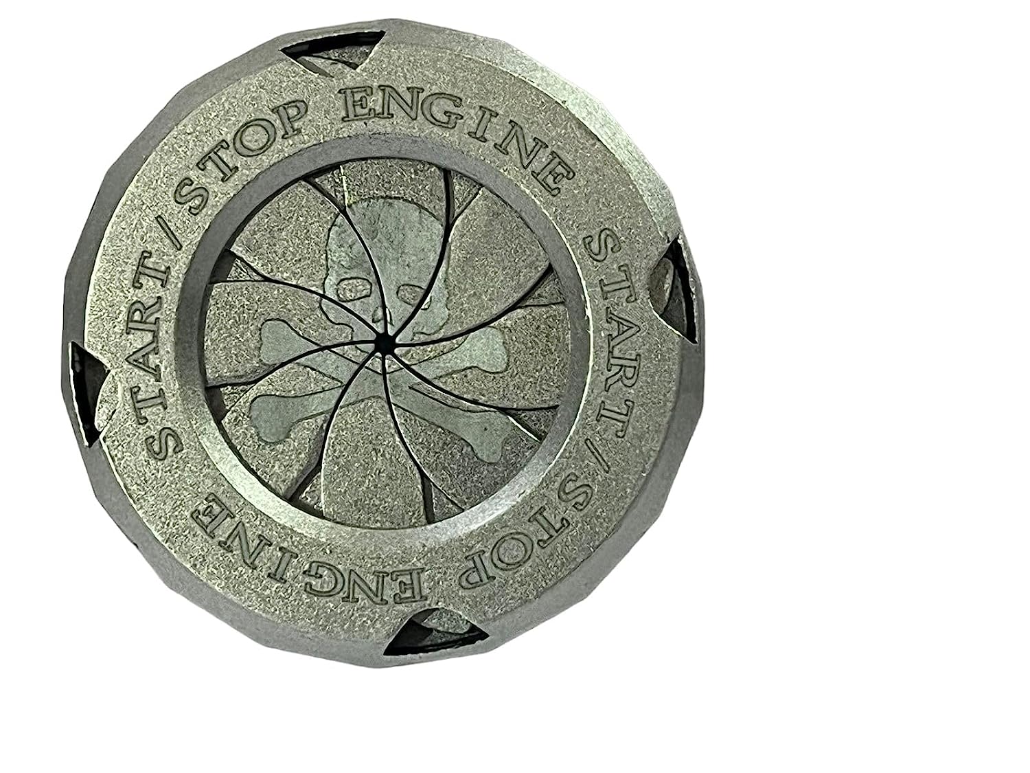 Car Engine Start Button Cover Rotary Ring Knob Decoration Cover Car Anti-Scratch Protector Universal Button Protective Cover (Danger, Silver) Image 