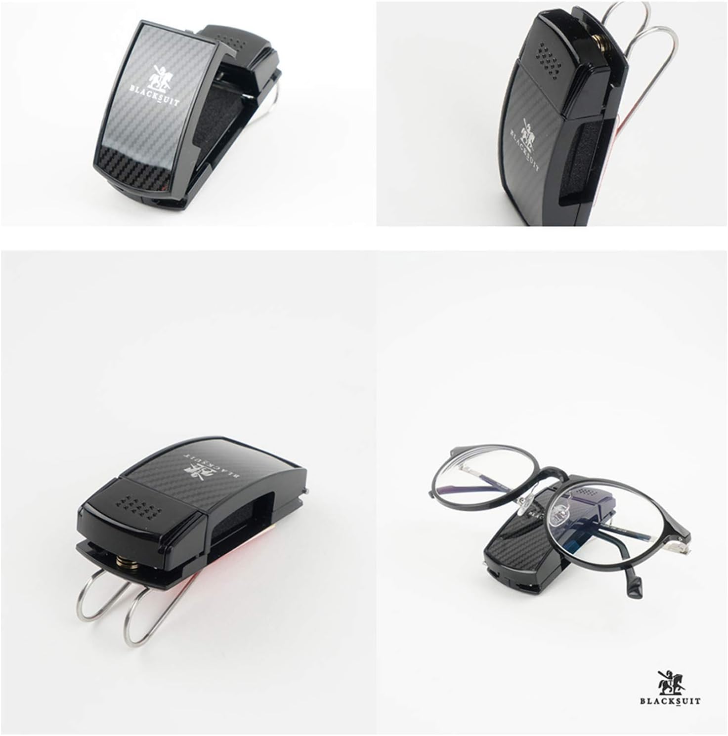 Blacksuit Autoban Carbon Sunglass Clip Sun Visor Car Eyeglasses Holder Universal for Car and Vehicles Image 