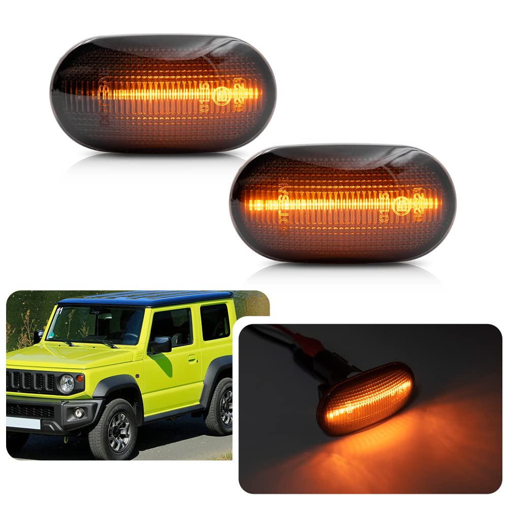 LED Side Indicator Repeater Lights For Suzuki Jimny JB64 JB74 18-up Jimny JB23 Suzuki Carry 05-13 Chevy Cruze 01-06 Sequential Flashing Turn Signal Lamp (Smoke Lens) Light Image 