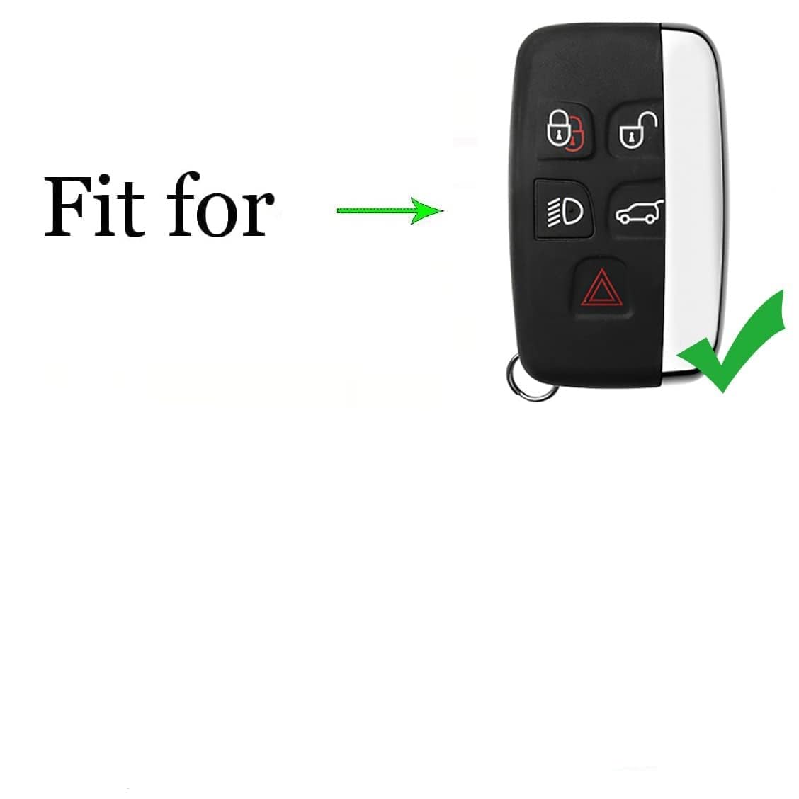 Metal Car Key Case Cover Compatible with Land-Rover Ran-ge Rover Discovery Evoque Premium Metal Alloy Keycase with Holder & Rope Chain Image 