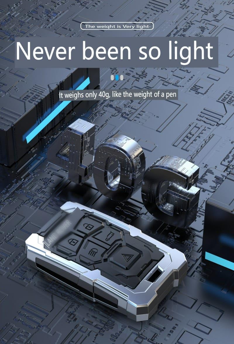 Metal Car Key Case Cover Compatible with Land-Rover Ran-ge Rover Discovery Evoque Premium Metal Alloy Keycase with Holder & Rope Chain Image 