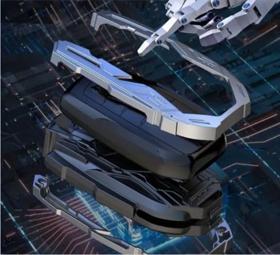 Metal Car Key Case Cover Compatible with Toy-OTA Fort-uner and Cry-sta 3 Buttons Smart Key Premium Metal Alloy Keycase with Holder & Rope Chain Image 