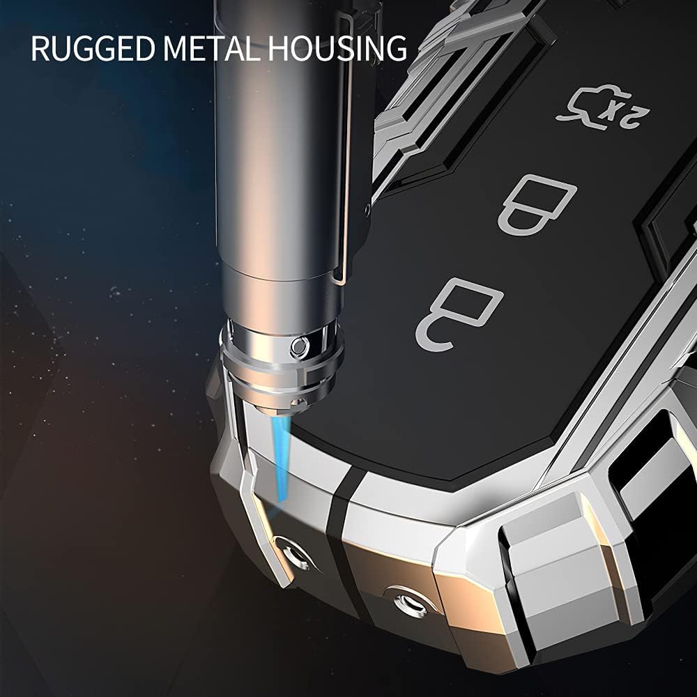 Metal Car Key Case Cover Compatible with B-MW 1 3 4 5 6 7 Series X3 X4 M5 M6 GT3 GT5 Premium Metal Alloy Keycase with Holder & Rope Chain Image 