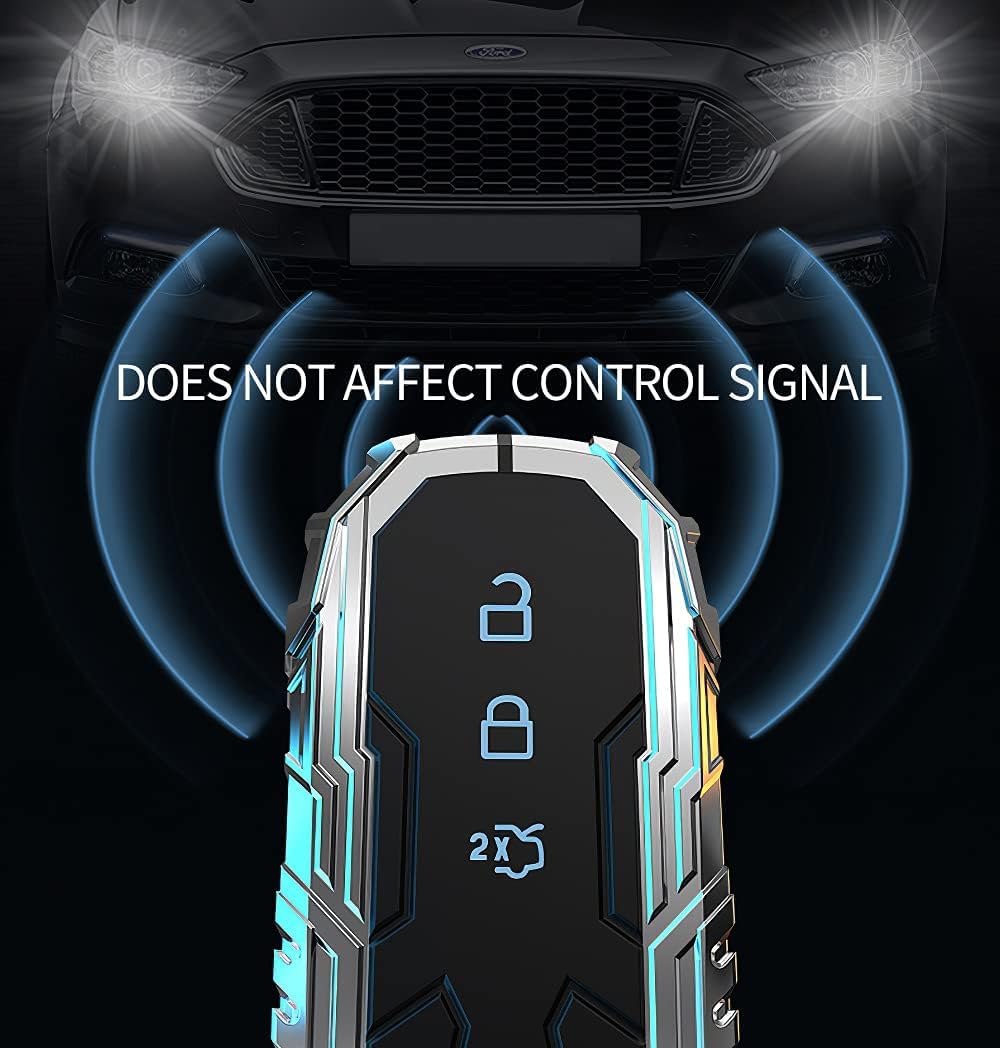 Metal Car Key Case Cover Compatible with B-MW 1 3 4 5 6 7 Series X3 X4 M5 M6 GT3 GT5 Premium Metal Alloy Keycase with Holder & Rope Chain Image 