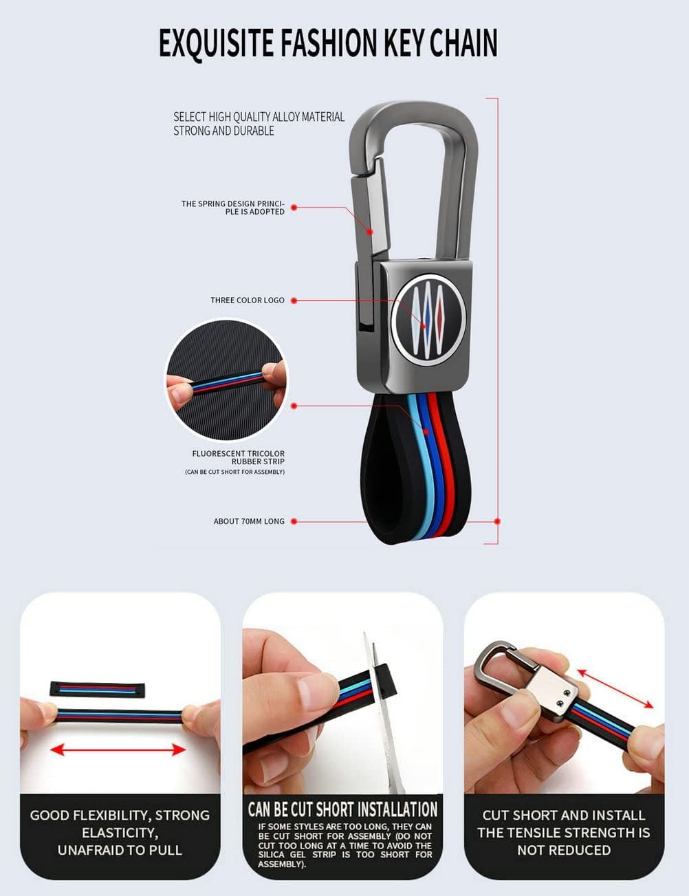 Metal Car Key Case Cover Compatible with Volks-wagen Polo Vento Jetta Ameo Passat Skoda Rapid Laura Superb Octavia Fabia Yeti Folding Key Premium Metal Alloy Keycase with Holder & Rope Chain Image 