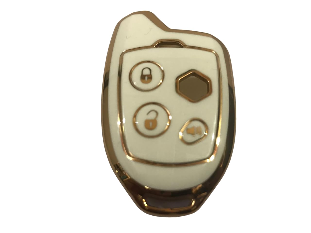 TPU Key Cover Compatible For Swift,Dzire Ritz WagonR S-Cross, Ertiga, Astar, Ciaz, Celerio, WagonR, Baleno, Scross, Vitara Brezza, Baleno BS6 2020 with Nippon Remote (White/Black) Key Cover Image 