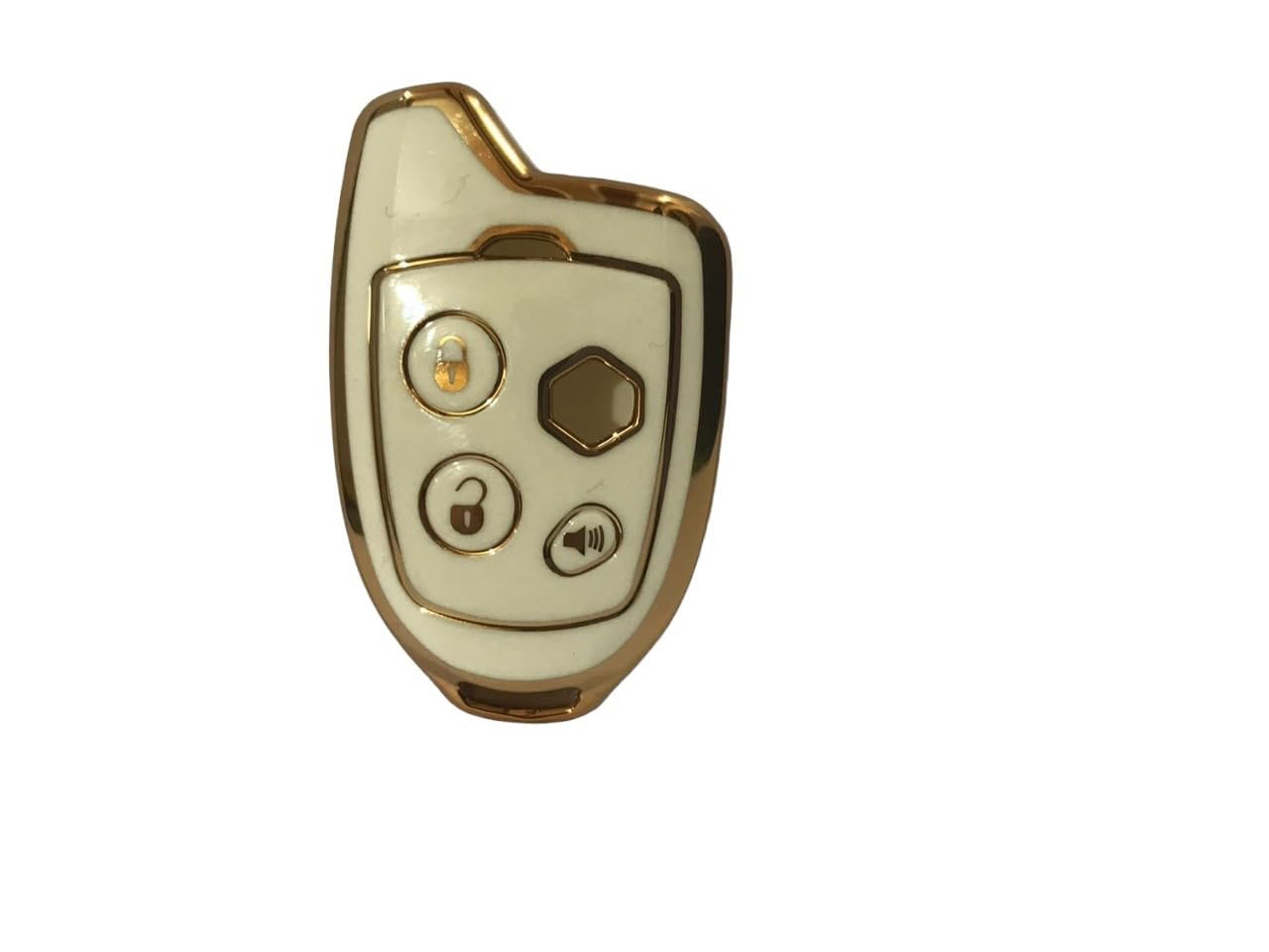 TPU Key Cover Compatible For Swift,Dzire Ritz WagonR S-Cross, Ertiga, Astar, Ciaz, Celerio, WagonR, Baleno, Scross, Vitara Brezza, Baleno BS6 2020 with Nippon Remote (White/Black) Key Cover Image 