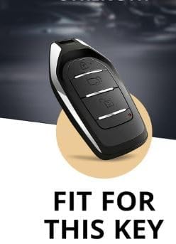 TPU Car Key Cover Compatible with Mahindra XUV-500 Smart Key (White/Gold) Image 