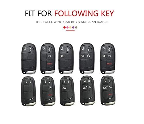 Carbon Fiber ABS Car Key Cover Compatible with Jeep Compass with Keychain (Key Chain Included) Image 