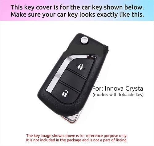 Carbon Fiber ABS Remote Key Cover Compatible with Fortuner, Innova, Camry 4/3 Buttons (Key Chain Included) Image 