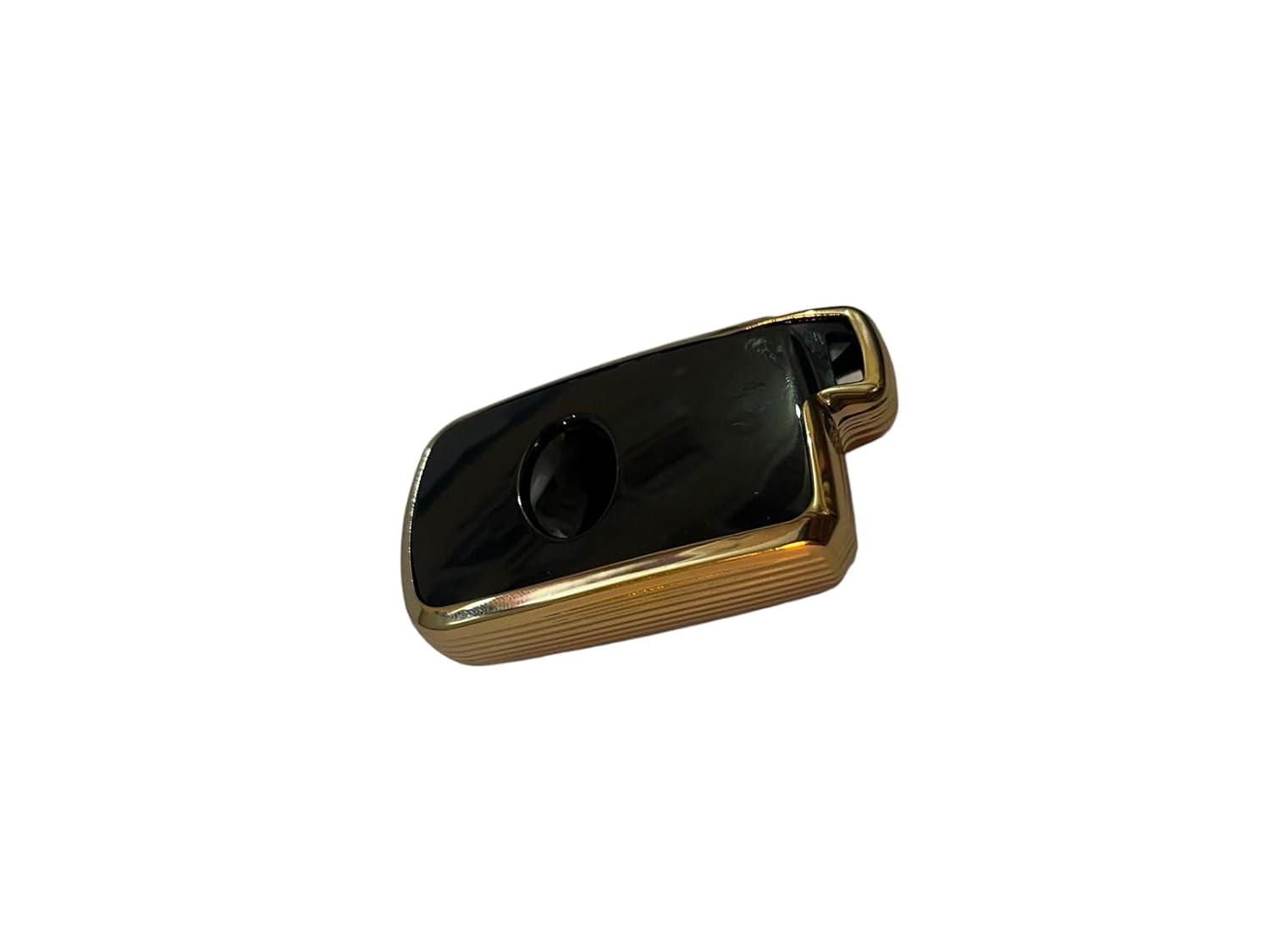 TPU Car Key Cover Compatible with Corolla Altis Smart Key (Gold/Black) Image 
