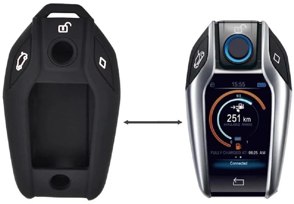 Silicone Car Key Cover Compatible with X Series Display Key (Black) Image 