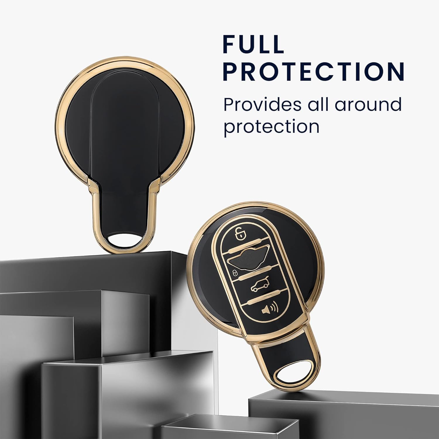 TPU Car Key Cover Compatible with Mini Cooper Clubman Countryman Smart Key Image 