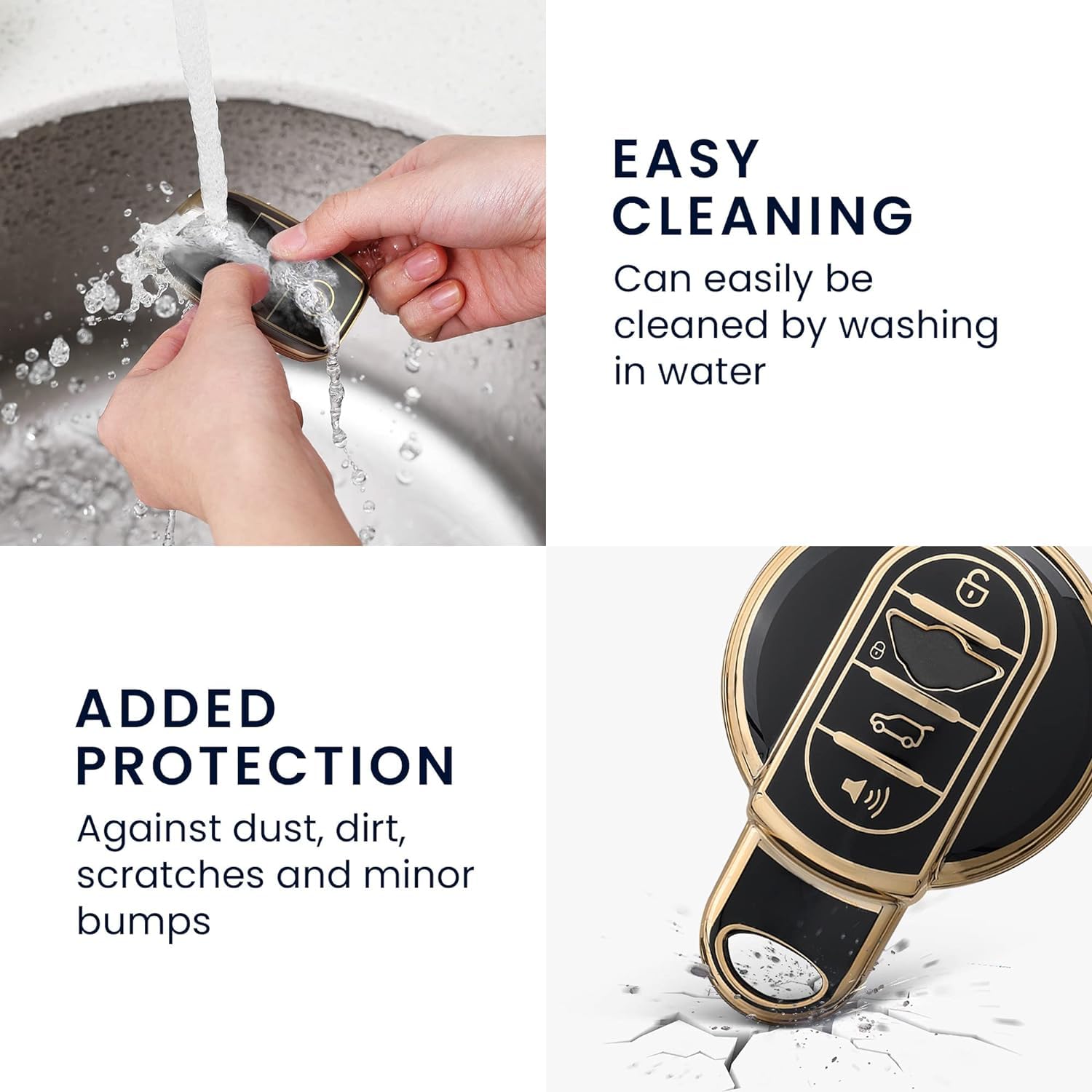 TPU Car Key Cover Compatible with Mini Cooper Clubman Countryman Smart Key Image 