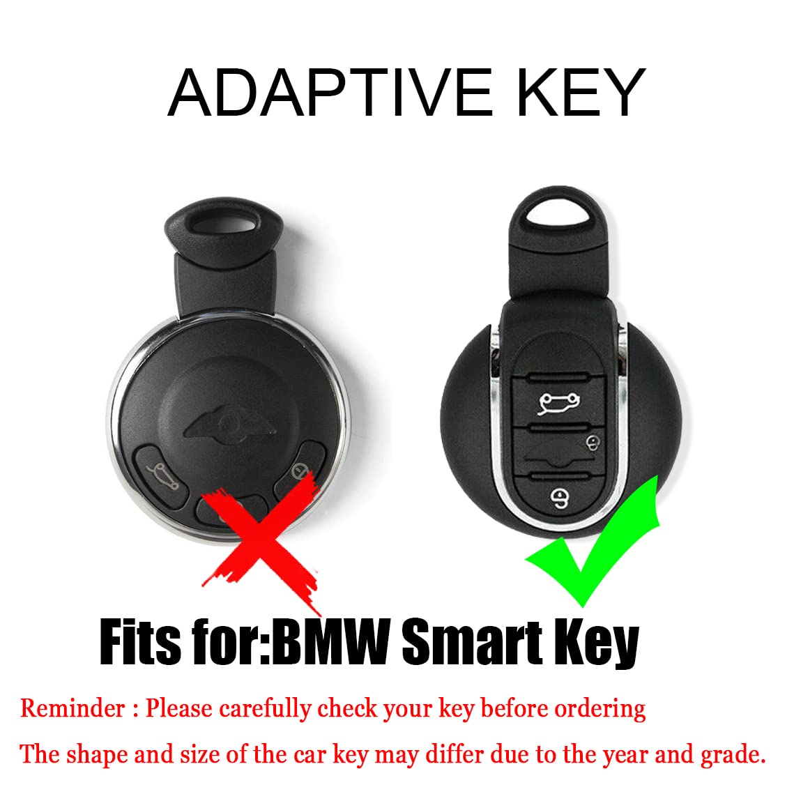 TPU Car Key Cover Compatible with Mini Cooper F55 Clubman F54 Hatch F56 Cabrio F57 Countryman Cooper S Cooper D Cooper SD F60 3 Buttons (Black/Gold) Image 