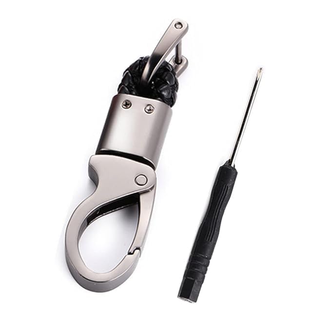 Carbon Fiber ABS Car Key Cover Compatible with Innova, Fortuner 2 Button Remote Key (Key Chain Included) Image 