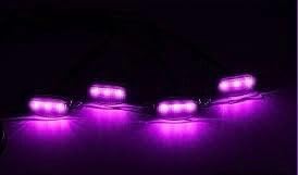 4 Pieces Smoked LED Lens Front Grille Running Light Universal For Car (Plug Design May Vary) (Grill Pink) Image 