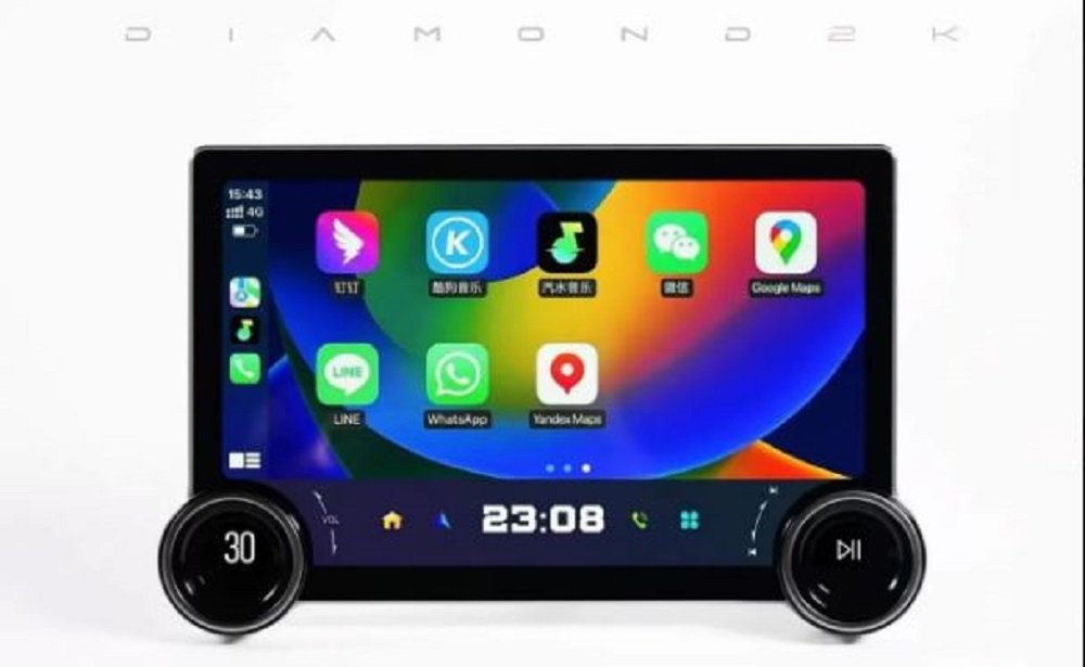 Original Diamond 2K 11.8inches 4G sim  Car Android Stereo Music System with 360 degree Support (4GB + 64 GB) 360 degree camera supported Image 