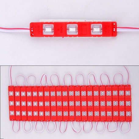 3 LED strips 12V Waterproof 5630/5730 LED SMD Injection module Red - 20 module Image 