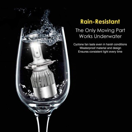 Navik H-4 All In One Compact Design 36W/3800LM CSP LED Headlight Conversion Kit Car High/Low Beam Bulb Driving Lamp 6000K, Crytal White - 2 Pcs (1 Year Warranty) Image 