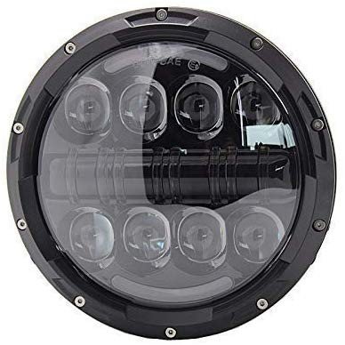 7 Inch Fancy Half ring Headlight with Turning Signal Lights for Royal Enfield Bullet, Classic,Thunderbird Electra (12-30V, 75W White LED Light) Image 