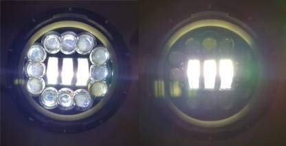 7 Inch Full Ring Fancy Led Headlight with Turning Signal Lights for Royal Enfield Bullet/Classic/Thunderbird/Electra (12-30V, 75W White Led Light) Image 