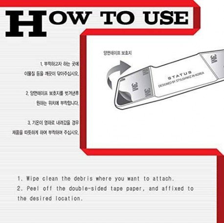 Universal Status Car Door Guard Scratch Protector Set of 4 (Made in Korea) (Black) Image 