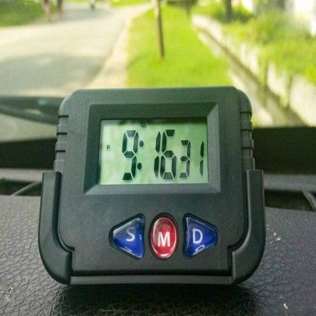 TAKSUN TS-613A-2 Car Dashboard Alarm Clock and Stopwatch with Flexible Stand Image 