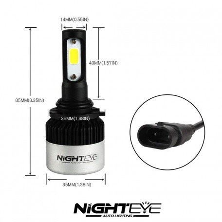 Night Eye LED Headlight COB Bulbs (White, 36 W) - Set of 2 Image 